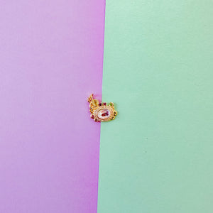 15mm Gold Pave Treasure Crab Charm