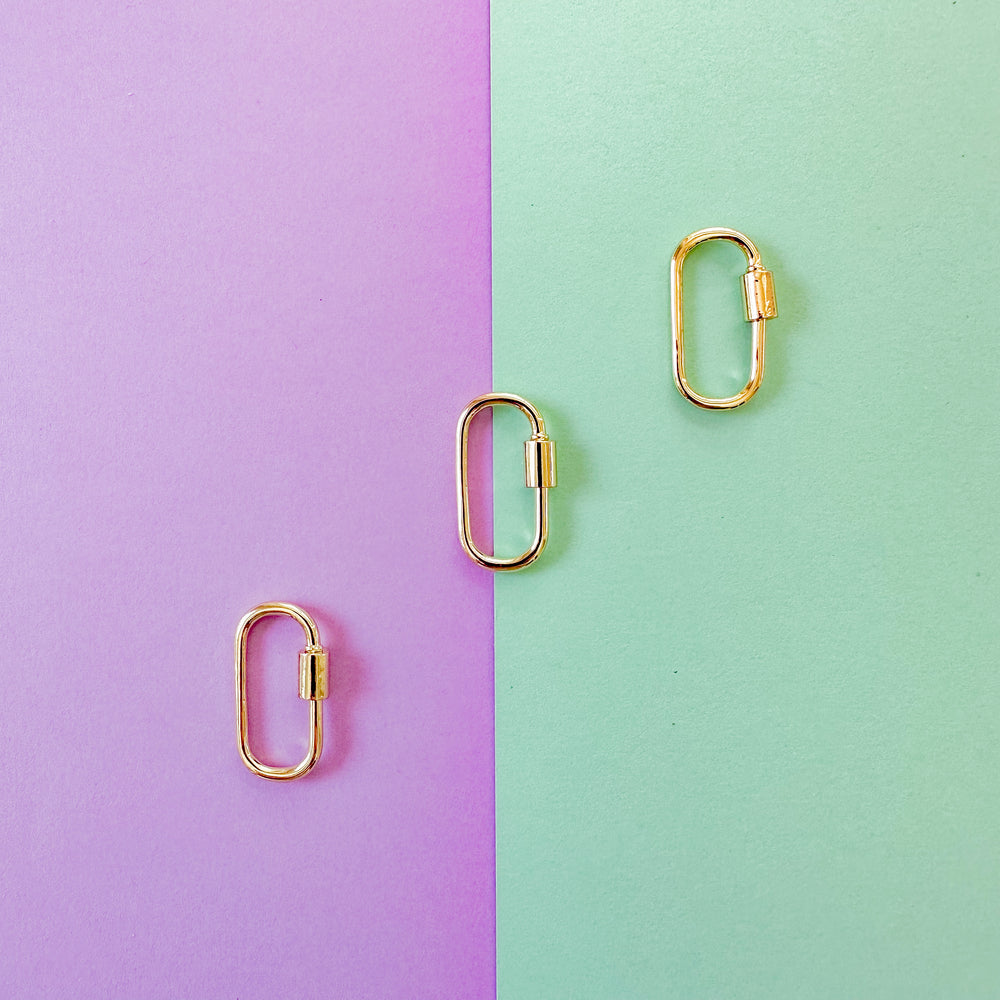 25mm Gold Plated Oval Paperclip Lock Enhancer