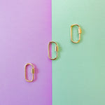 25mm Gold Plated Oval Paperclip Lock Enhancer