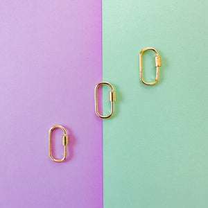 25mm Gold Plated Oval Paperclip Lock Enhancer
