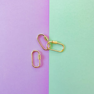 25mm Gold Plated Oval Paperclip Lock Enhancer