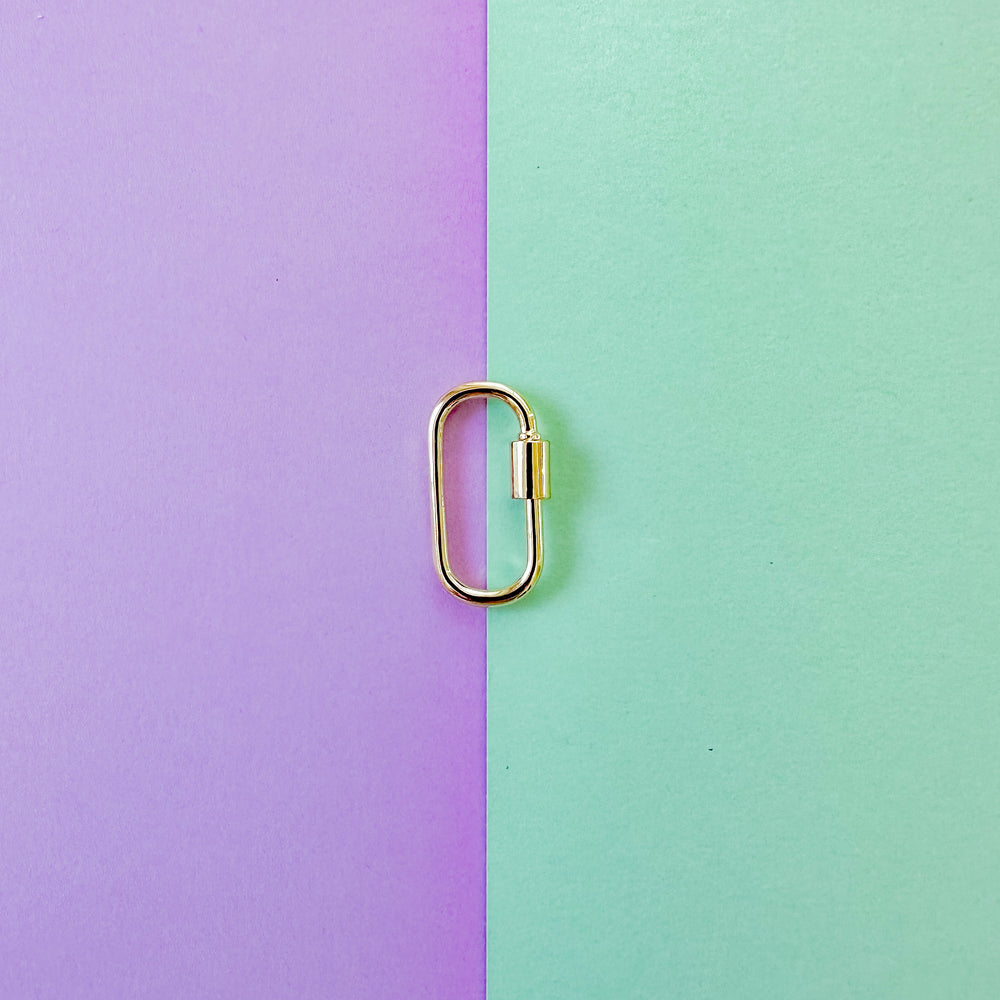 25mm Gold Plated Oval Paperclip Lock Enhancer