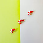 18mm Red and White Enamel Shrimp Charm