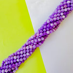 8mm Purple Cloud Faceted Dyed Jade Round Strand