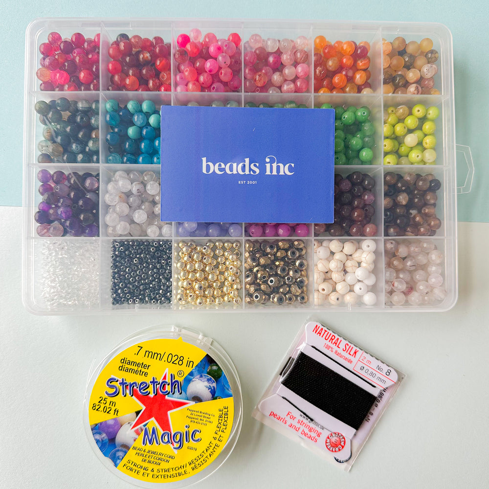 6mm Rainbow Round Stone Mix Bead Box Set 700 pieces+ – Beads, Inc.