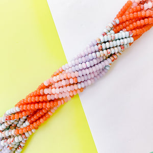 8mm Ombre Pastel Multi Stone Rondelle Strand