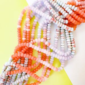 8mm Ombre Pastel Multi Stone Rondelle Strand
