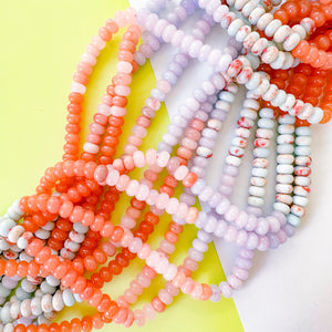 8mm Ombre Pastel Multi Stone Rondelle Strand