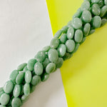 15mm Forest Green Dyed Calcite Puffed Oval Strand