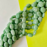 15mm Forest Green Dyed Calcite Puffed Oval Strand
