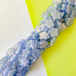25mm Periwinkle Foil-Lined Glass Flower Strand
