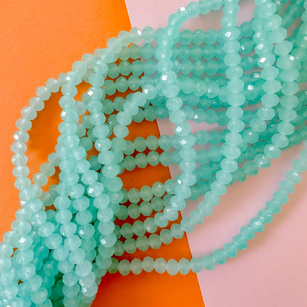6mm Sparkling Tide Faceted Crystal Rondelle Strand