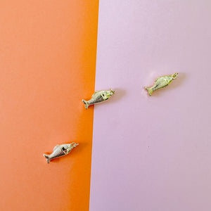 24mm Shiny Gold Pave Fish Charm