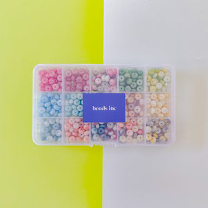 8mm Rainbow Jade Swirl Rondelle Bead Box Set 375 pieces+