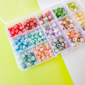 8mm Rainbow Jade Swirl Rondelle Bead Box Set 375 pieces+
