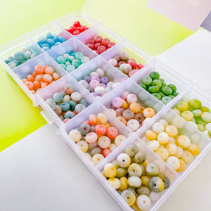 8mm Rainbow Jade Swirl Rondelle Bead Box Set 375 pieces+
