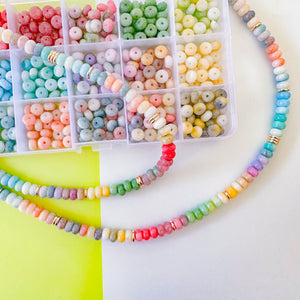8mm Rainbow Jade Swirl Rondelle Bead Box Set 375 pieces+