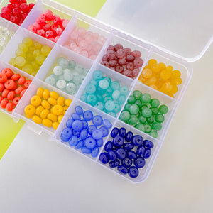 8mm Rainbow Rondelle Bead Box Set 375 pieces+