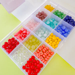 8mm Rainbow Rondelle Bead Box Set 375 pieces+