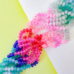 8mm Rainbow Candy Smooth Dyed Jade Rondelle Knotted Strand - Berry Tone