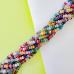 8mm Smooth Mixed Dyed Jade Rondelle Stand