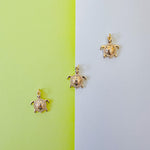 16mm Gold Pave Turtle Charm