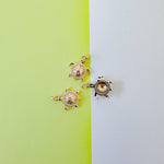 16mm Gold Pave Turtle Charm
