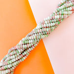8mm Coral Mint Smooth Dyed Jade Rondelle Strand
