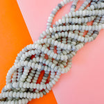 8mm Graphite Blend Smooth Dyed Jade Rondelle Strand
