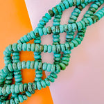 12mm Stabilized Turquoise Rondelle Strand