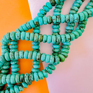 12mm Stabilized Turquoise Rondelle Strand