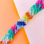 8mm Rainbow Brights Smooth Dyed Jade Rondelle Knotted Strand