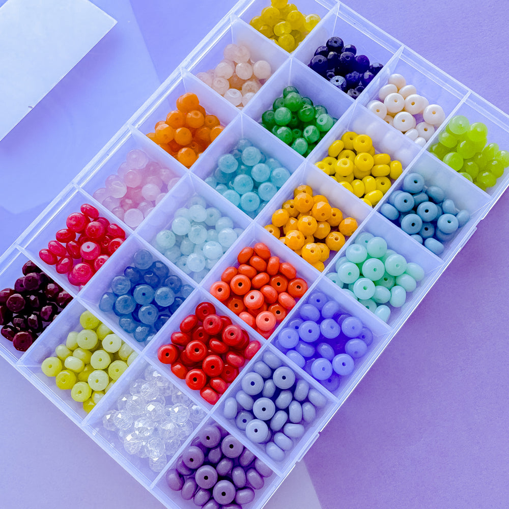 8mm Rainbow Rondelle Bead Box Set 500 pieces+