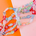 10mm Hand Painted Glass Rainbow Fish Strand