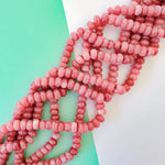 8mm Mauve Smooth Dyed Jade Rondelle Strand