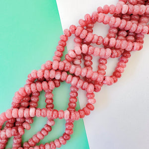 8mm Mauve Smooth Dyed Jade Rondelle Strand