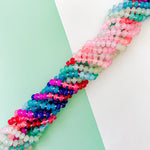 8mm Rainbow Berry Smooth Dyed Jade Rondelle Long Knotted Loop