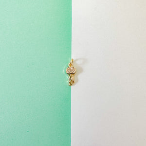 18mm Gold Pave Jellyfish Charm