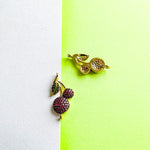 25mm Gold Pave Cherry Connector Charm