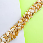 12mm Tan Mother of Pearl Heart Strand