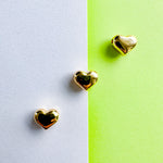 10mm Shiny Puffed Gold Heart Bead- 3 Pack
