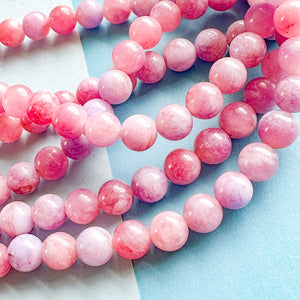 8mm Lavender Mist Dyed Candy Jade Rounds Strand