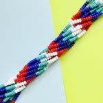 8mm Ombre Americana Multi Stone Rondelle Strand