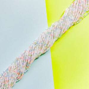 3mm Pastel Waterlily Mixed Faceted Crystal Strand