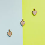 17mm Gold Mother of Pearl Heart Locket Charm