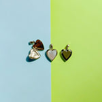 17mm Gold Mother of Pearl Heart Locket Charm