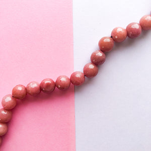10mm Brick Dyed Jade Faceted Round Strand
