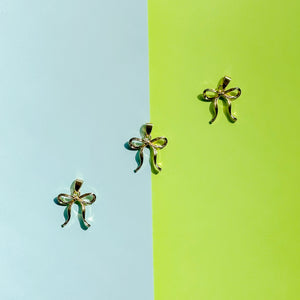 24mm Shiny Gold Ribbon Bow Charm