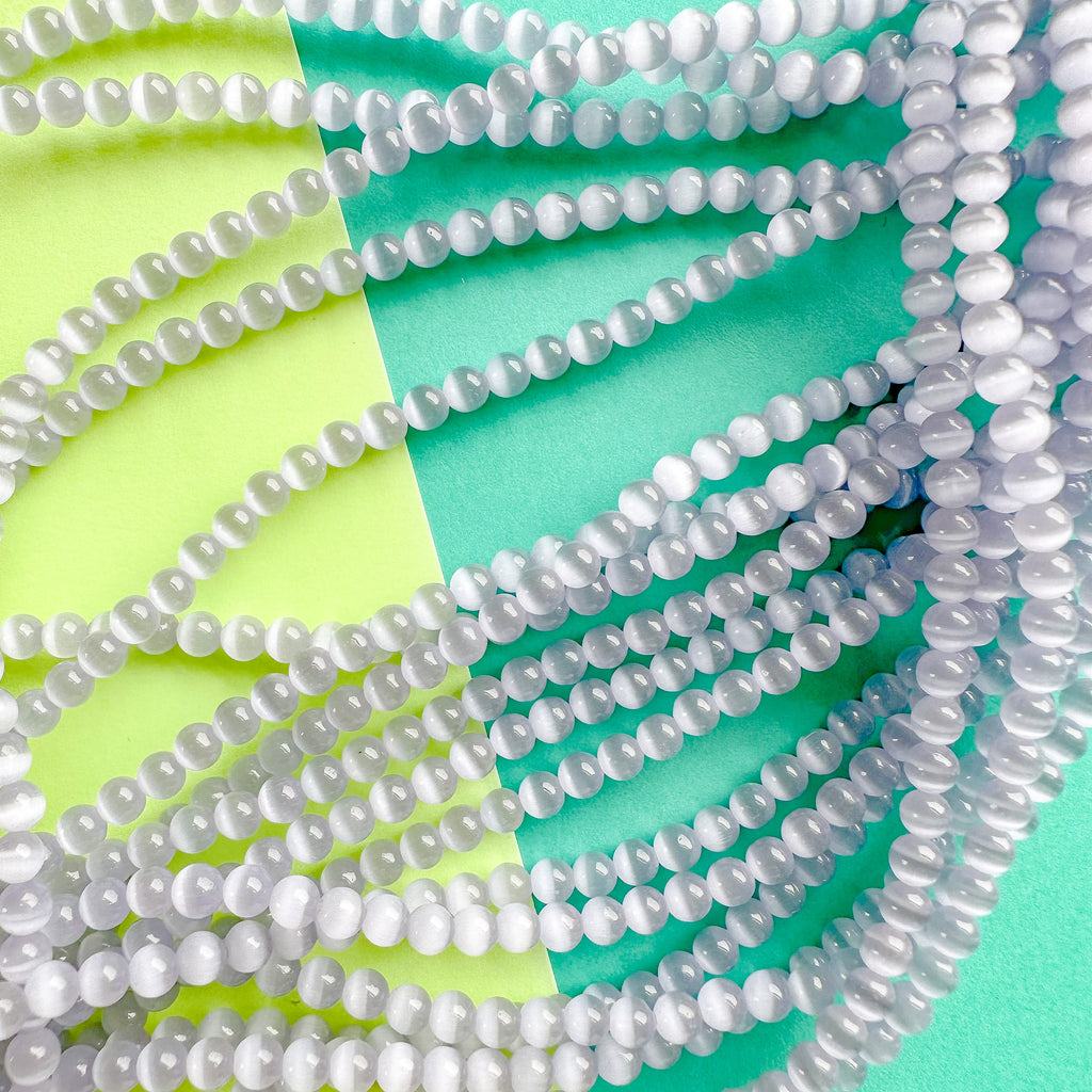 4mm Lilac Purple Optic Glass Rounds Strand Beads, Inc.