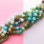 10mm Faceted Multi-Color Beachy Dyed Agate Round Strand